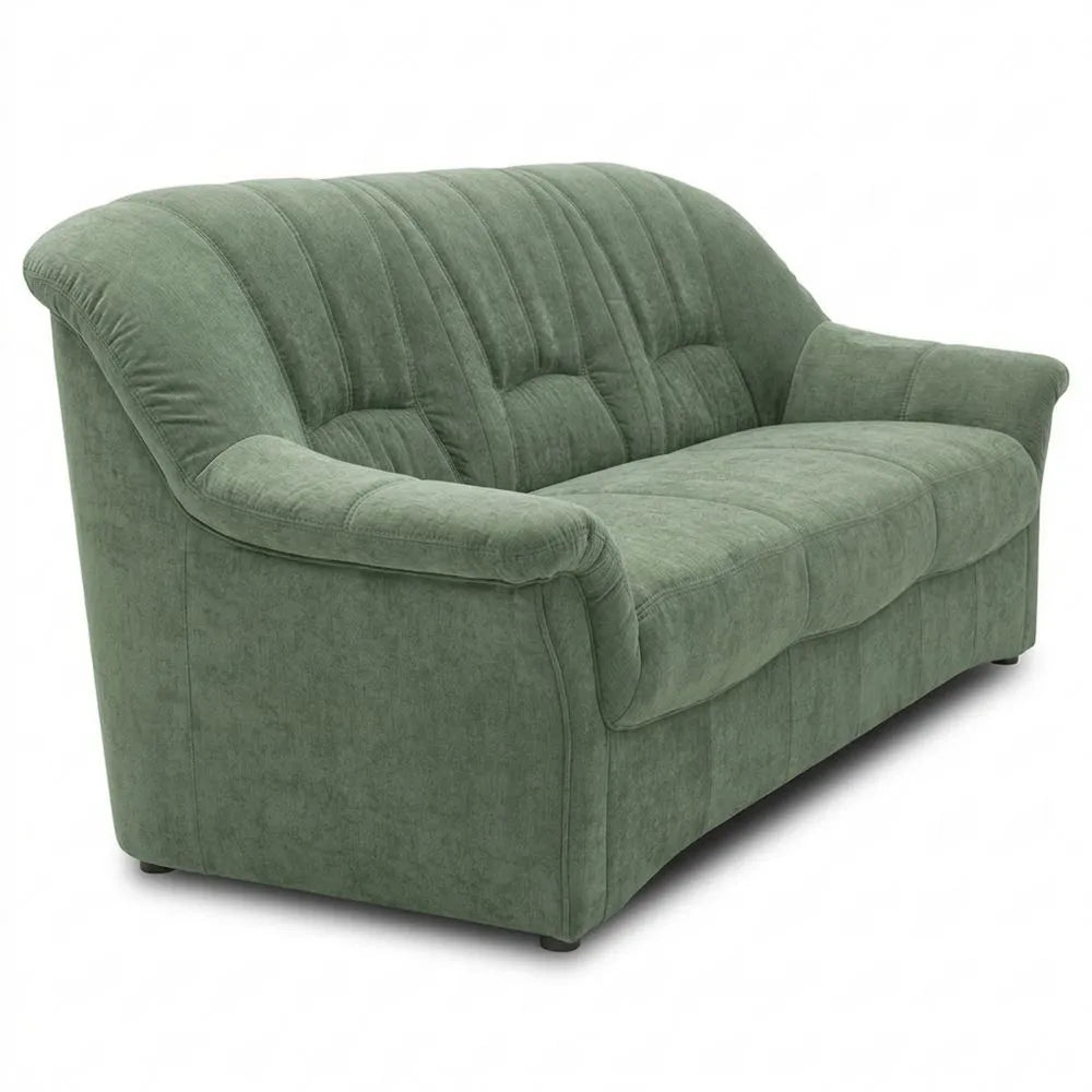 Klassisches 3-Sitzer Sofa mit Federkernpolsterung, Grün