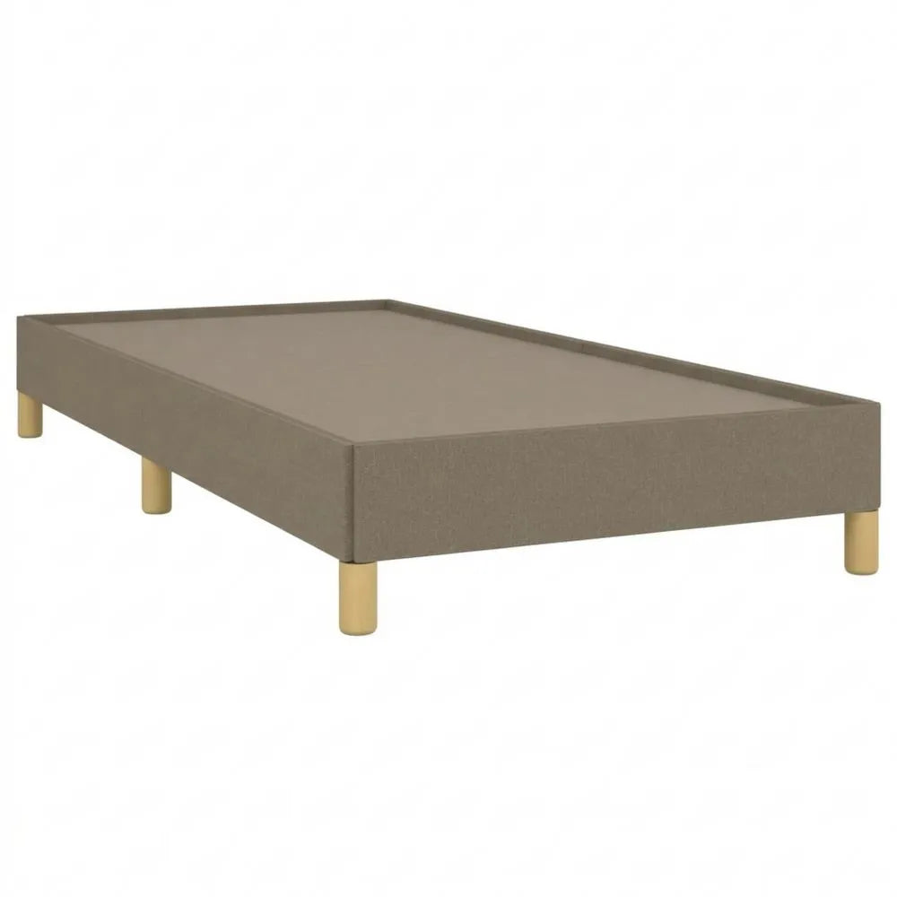 Stoff-Einzelbett mit Lattenrost in Taupe 100x200cm